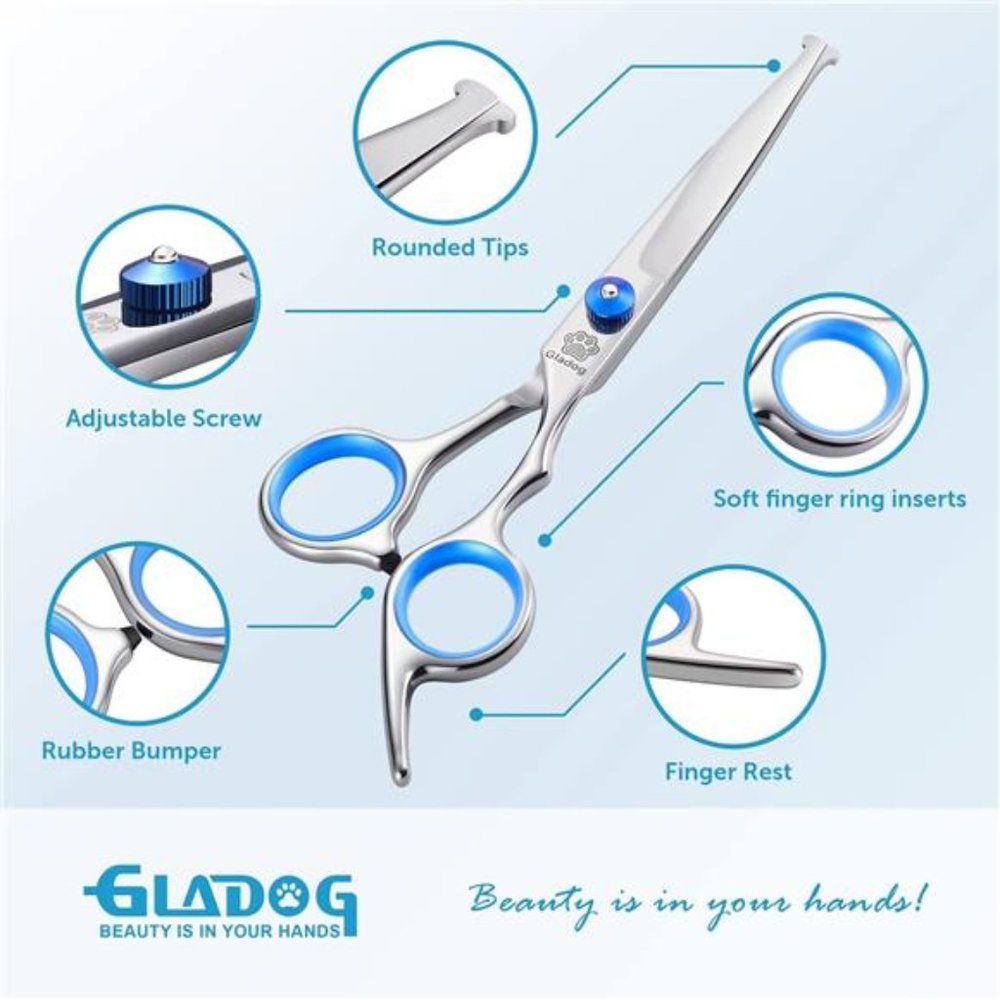 Professional 5 in 1 Dog Grooming Scissors Set with Safety Round Tips, Sharp - Picture 3 of 6